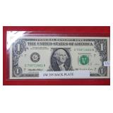 1995 $1 Federal Reserve Error Note - Crisp