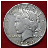 1934 S Peace Silver Dollar Coin