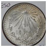 1944 Mexico Silver Peso Coin