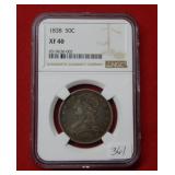1838 Bust Silver Half Dollar NGC XF40