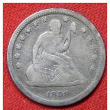 1859 O Seated Liberty Silver Quarter Coin