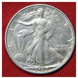 1939 S Walking Liberty Silver Half Dollar Coin