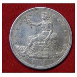 1874 CC Silver Trade Dollar- Chop Marks