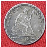 1853 Seated Liberty Silver Quarter