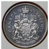 1965 Canada Silver 50 Cent Coin