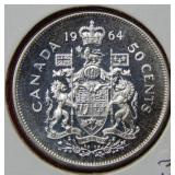 1964 Canada Silver 50 Cent Coin
