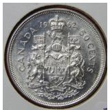 1962 Canada Silver 50 Cent Coin
