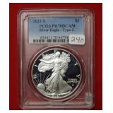 2021 S Silver Eagle 1oz PCGS PR70 DCAM