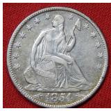 1854 Seated Liberty Silver Half Dollar - arrows