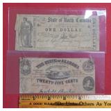 (2) North Carolina & Alabama Obsolete Notes