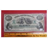 1872 $10 South Carolina Note