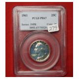 1961 Washington Silver Quarter PCGS PR67