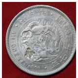 1904 Japan 1 Yen with Chop Marks