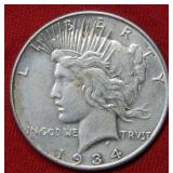 1934 Peace Silver Dollar Coin