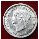 1870 Canada Silver Half Dime Coin