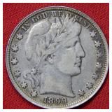 1899 Barber Silver Half Dollar Coin