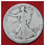 1917 D OBV Walking Liberty Silver Half Dollar
