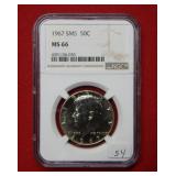 1967 SMS Kennedy Half Dollar NGC MS66