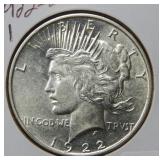 1922 D Peace Silver Dollar Coin
