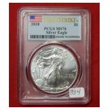 2018 Silver Eagle 1oz PCGS MS70 - First Strike