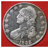 1833 Bust Half Dollar Coin