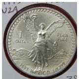 1993 Mexico Silver Onza Coin