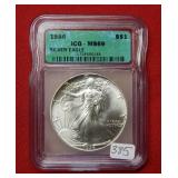 1986 Silver Eagle 1oz ICG MS69