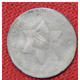 1853 Three Cent Silver Coin