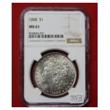 1888 Morgan Silver Dollar NGC MS61