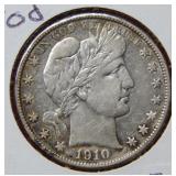 1910 S Barber Silver Half Dollar Coin