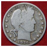 1914 Barber Silver Half Dollar