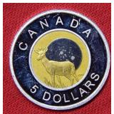 2011 Canada $5 Silver Coin with Deer Inset