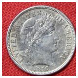 1910 S Barber Silver Dime