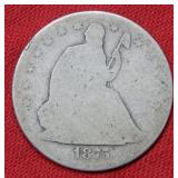 1875 CC Silver Trade Half Dollar Coin
