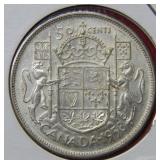 1958 Canada Silver 50 Cent Coin