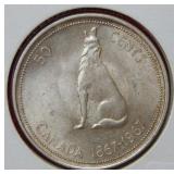 1967 Canada Silver 50 Cent Coin
