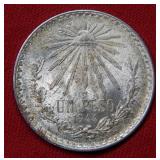 1944 Mexico Silver Peso - Cap and Rays
