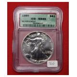 1989 Silver Eagle 1oz ICG MS69