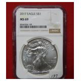 2017 Silver Eagle 1oz NGC MS69