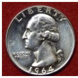 1964 D Washington Silver Quarter