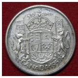 1958 Canadian Silver Half Dollar Coin