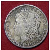 1887 S Morgan Silver Dollar Coin - Planchet Error