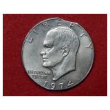 1974 D Clipped Planchet Ike $1