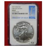 2017 Silver Eagle 1oz NGC MS69 -First Day of Issue