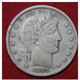 1898 Barber Silver Half - Early Date