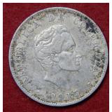 1915 Columbia 50 Centavos Silver Coin