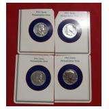 (4) Silver Half Dollars - 3 Franklin & 1 Kennedy