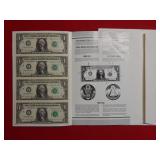 1988 A Partial Uncut Sheet of $1 Fed Res Notes