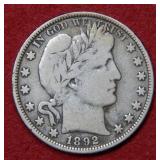 1892 O Barber Silver Half Dollar Coin
