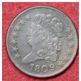 1809 Half Cent - Early Date - Brown